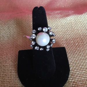 Park Lane Enchanted Ring Pearl & Swarovski (new)